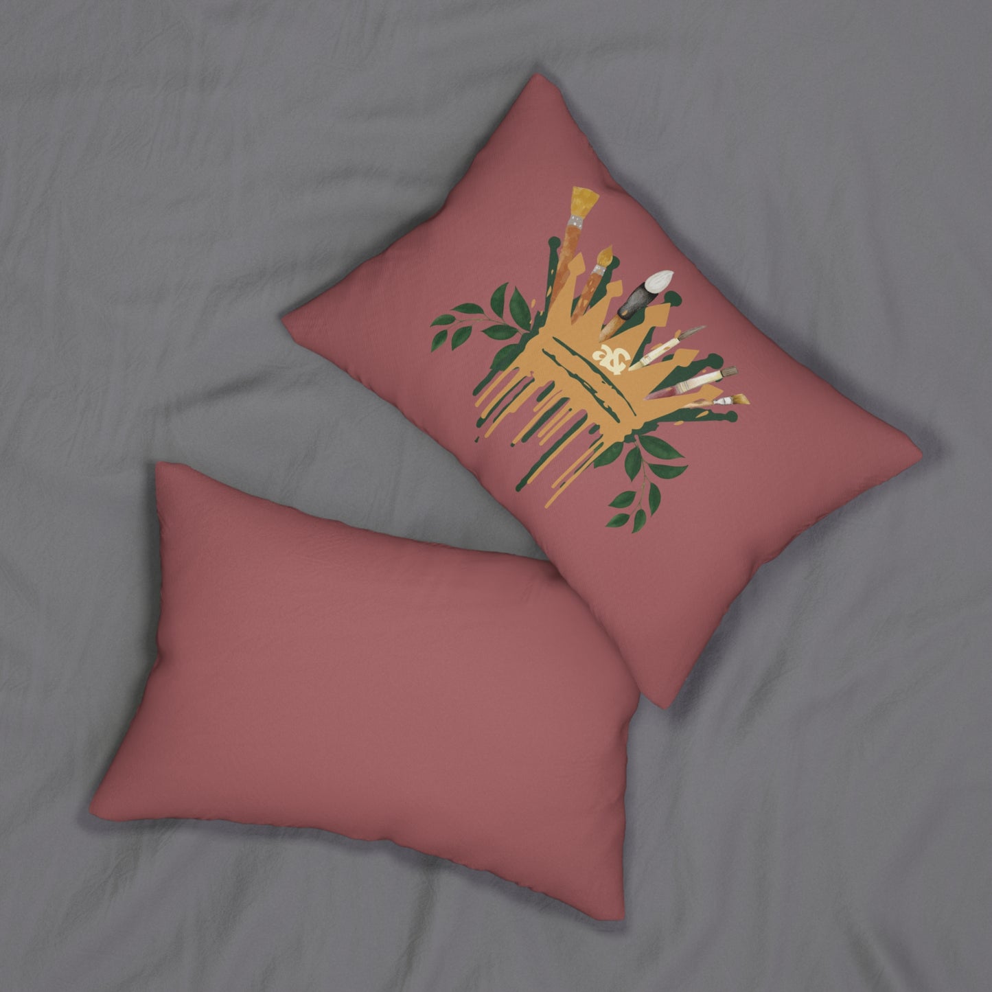 Artemis & Athena Crowned in Mauve Lumbar Pillow