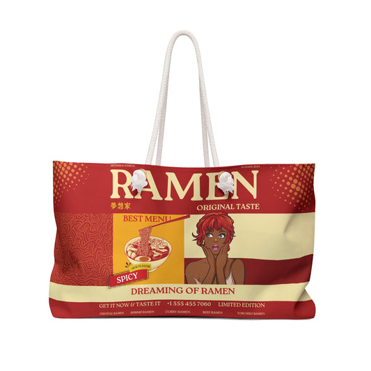 Artemis & Athena Weekender Bag in "Spicy Ramen"