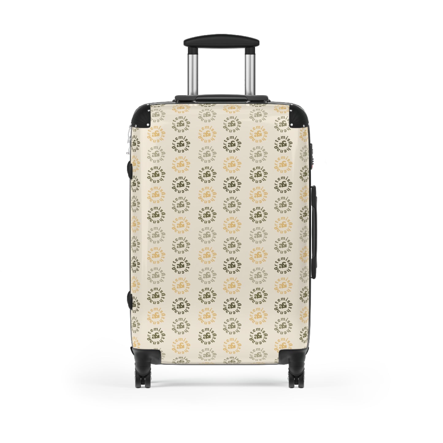 Artemis & Athena Circular Logo Suitcase in "Khaki Dreamer"