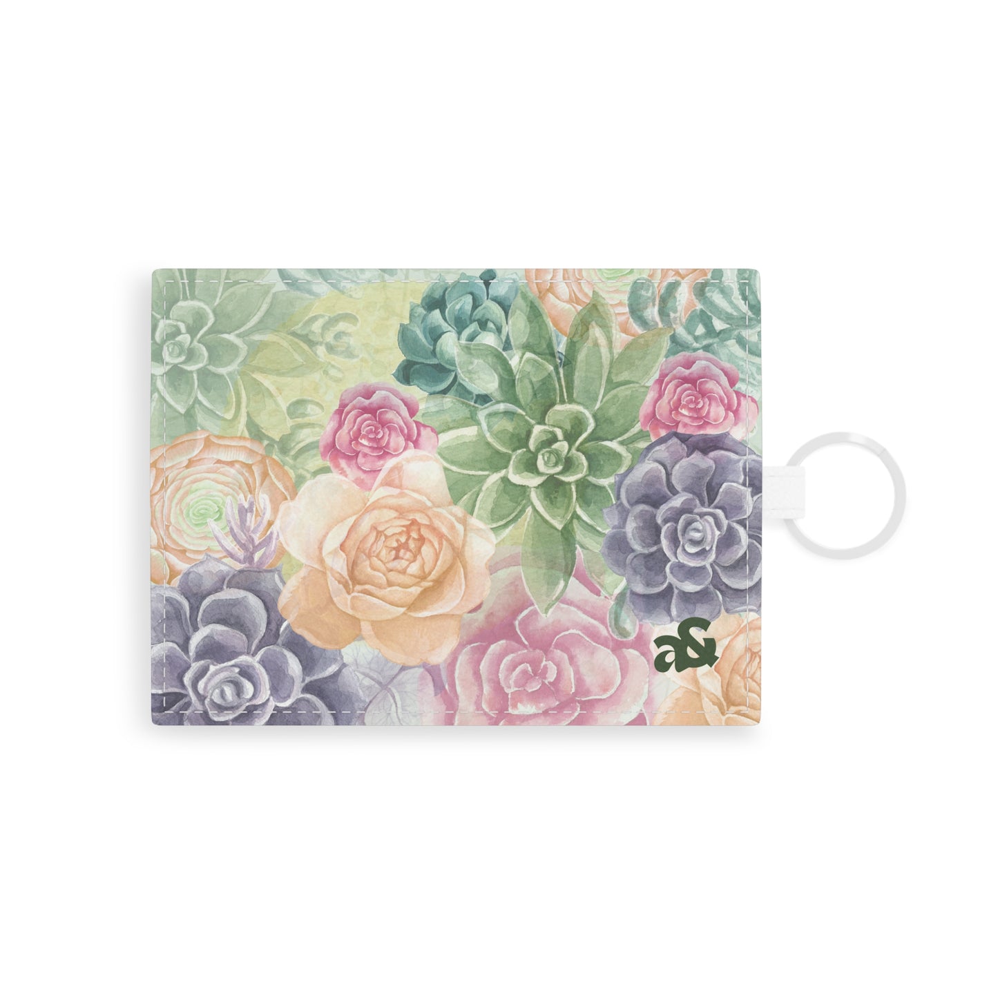 Desert Flower Saffiano Leather Card Holder