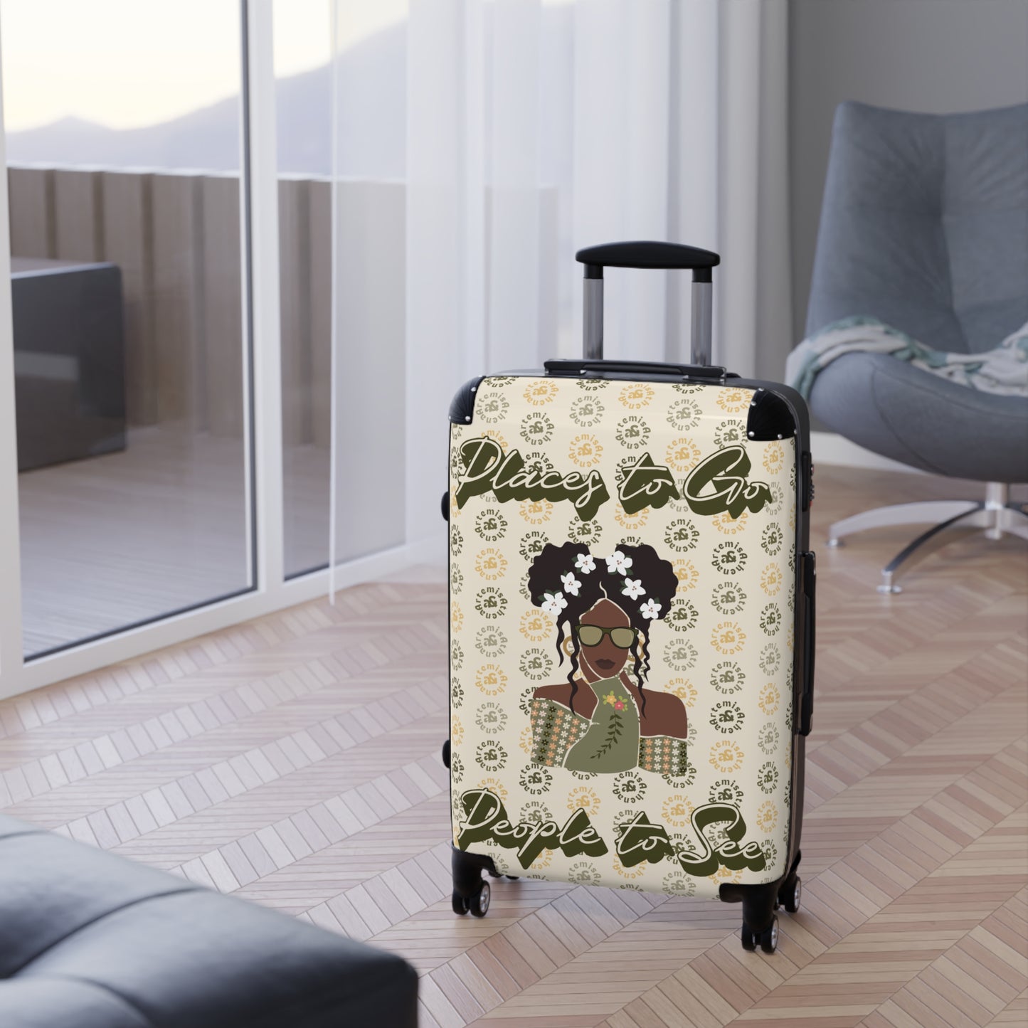 Artemis & Athena "Places to Go, People to See" Suitcase