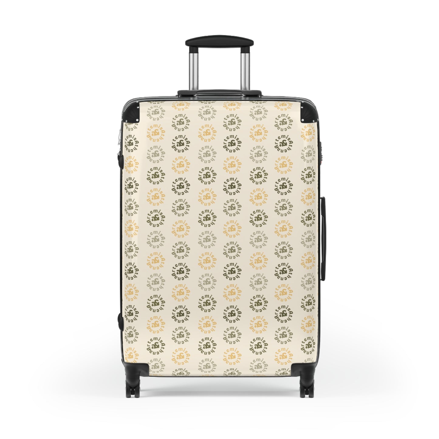 Artemis & Athena Circular Logo Suitcase in "Khaki Dreamer"