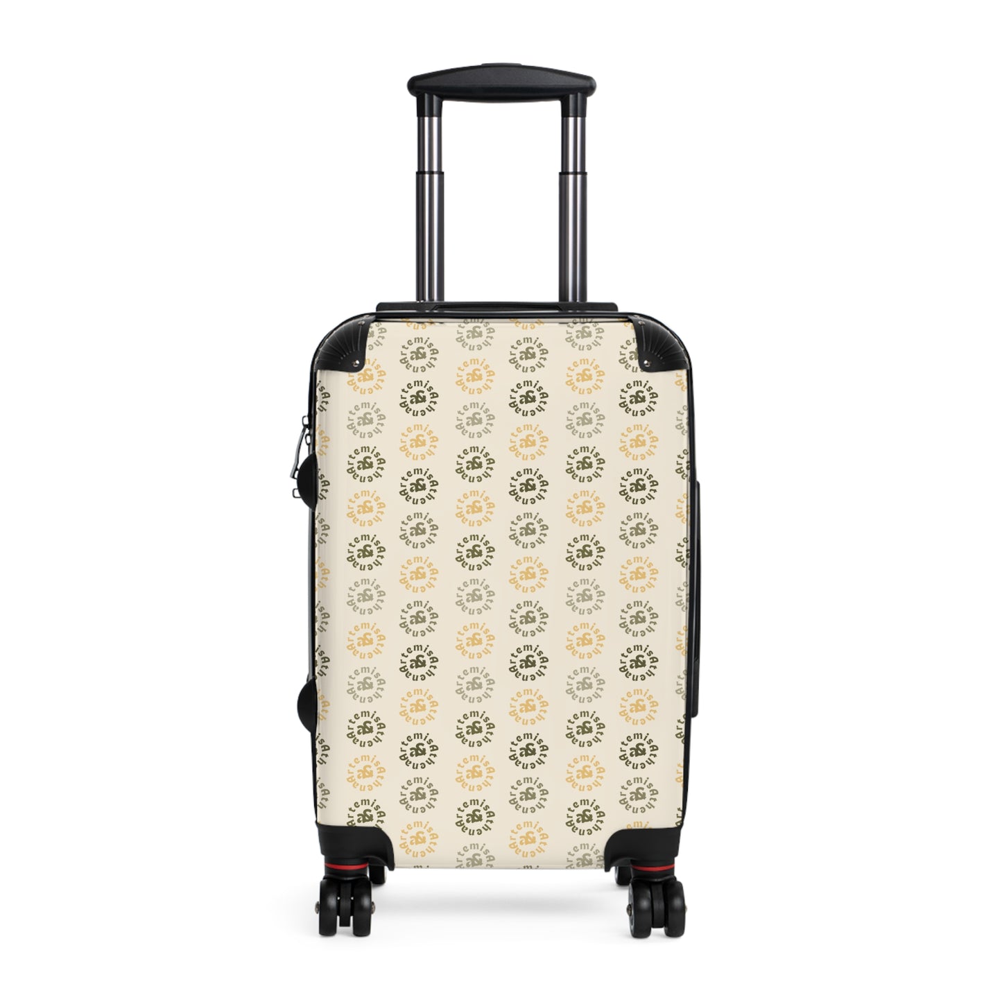 Artemis & Athena Circular Logo Suitcase in "Khaki Dreamer"