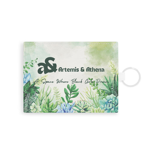 Succulents Saffiano Leather Card Holder