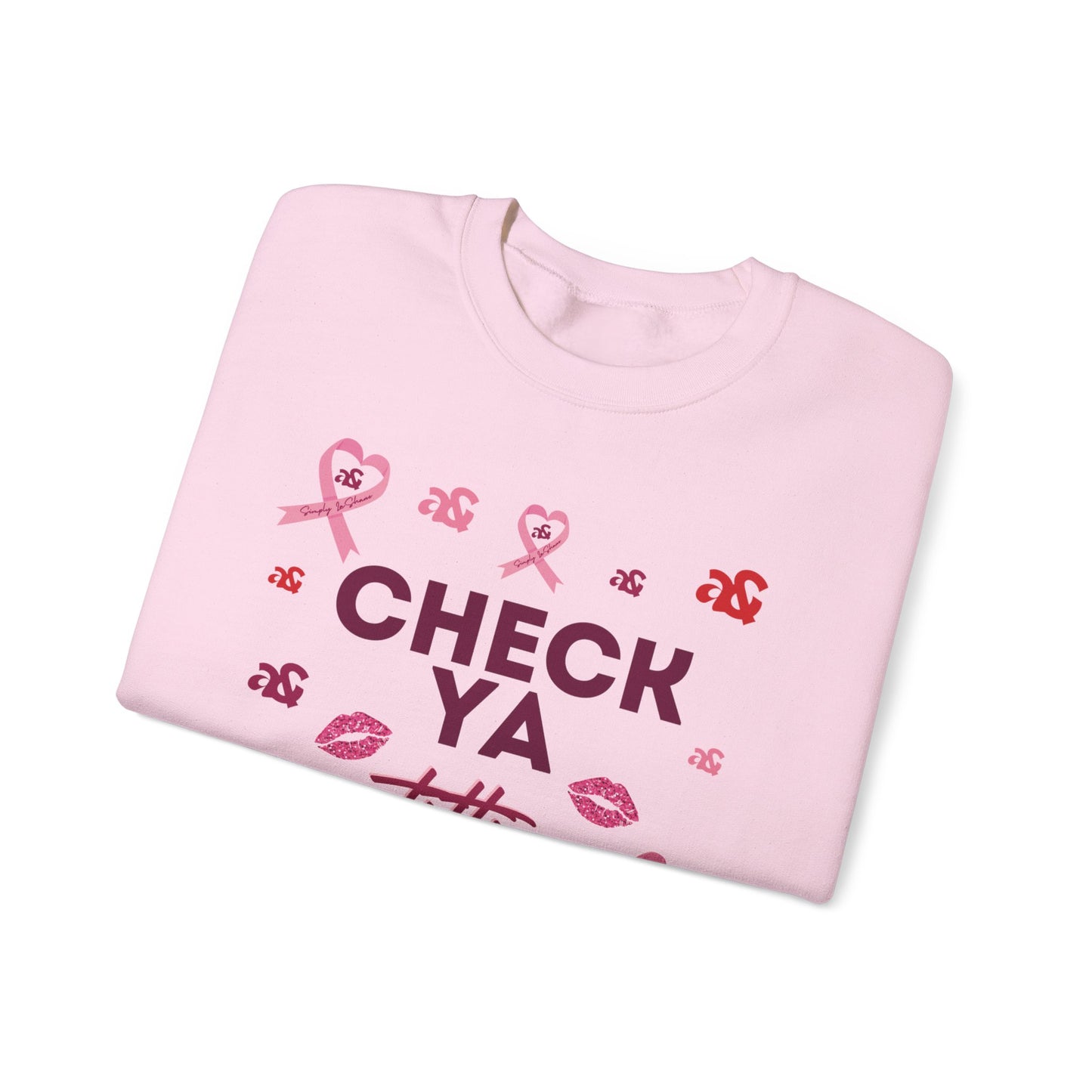 "Check Ya Titties" Heavy Blend Crewneck Sweatshirt