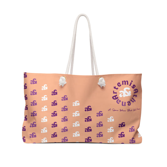 Minimalist Logo Weekender Bag in Peach Fuzz