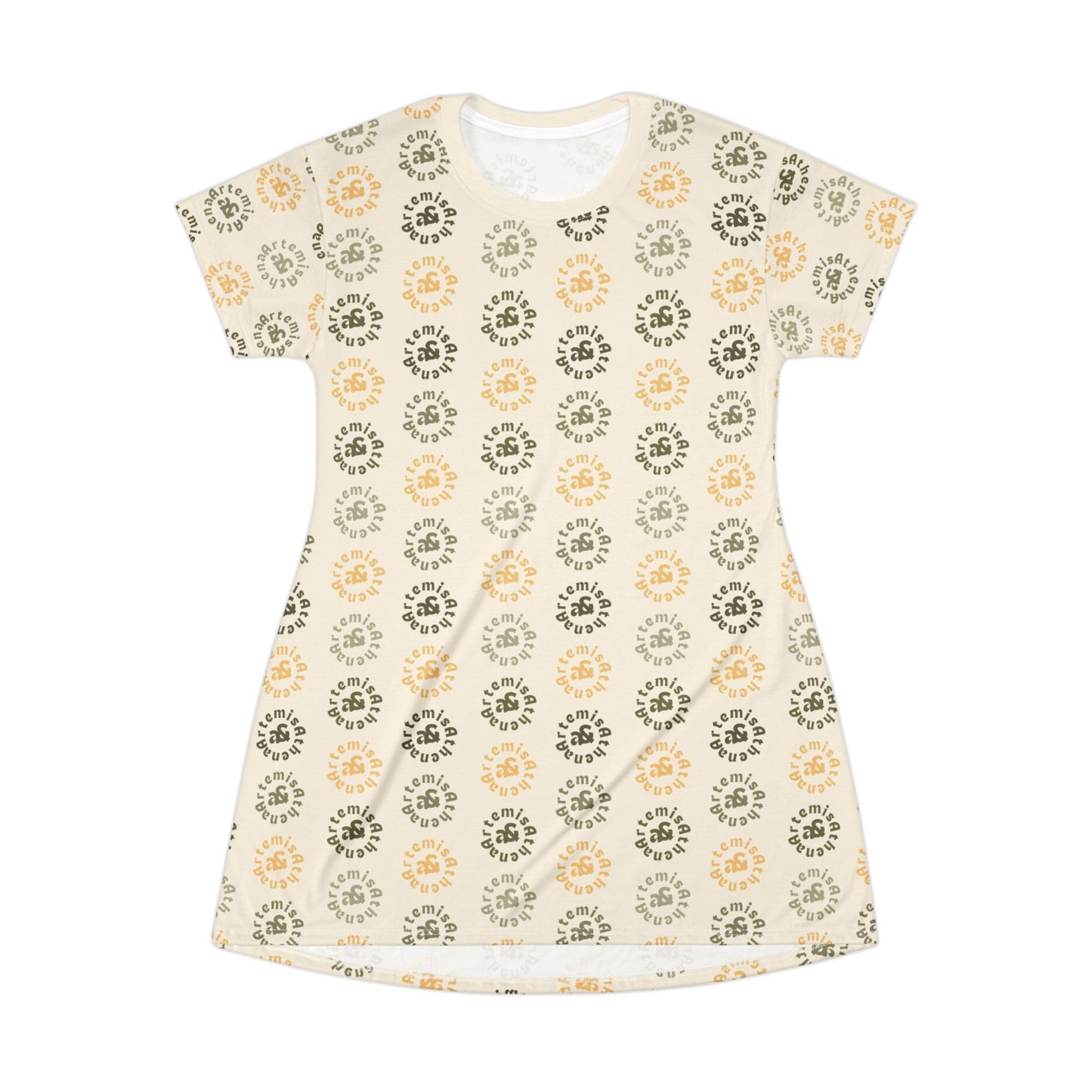 Artemis & Athena Travel T-Shirt Dress in "Khaki Dreamer"