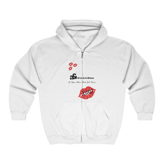 Unisex Heavy Blend™ Full Zip Hooded Sweatshirt in "Kisses"