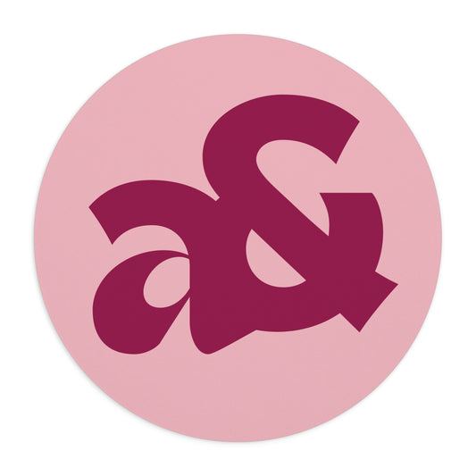 Artemis & Athena Minimalist Logo Mousepad in Pink-on-Pink