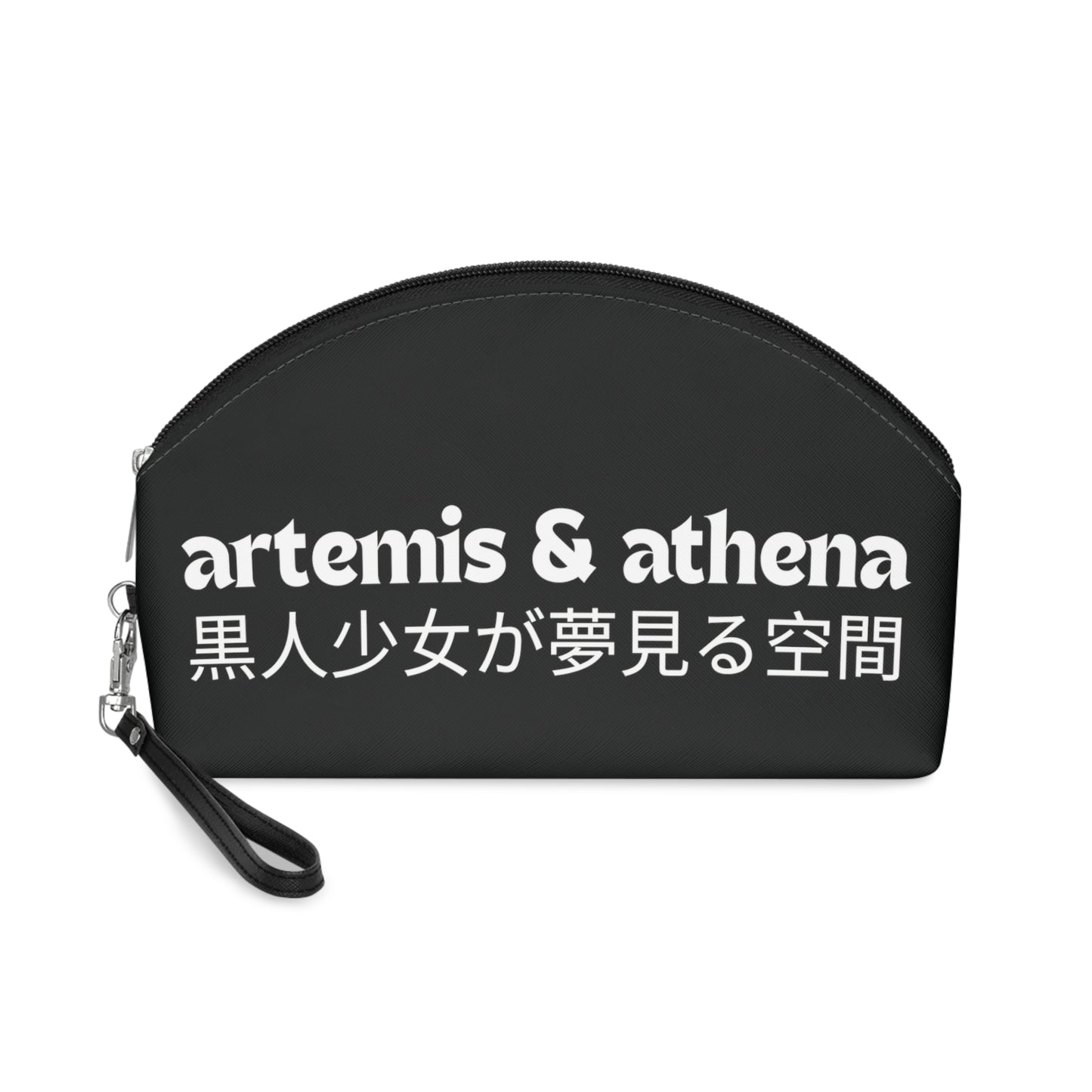 Artemis & Athena Kanji Characters Makeup Bag in Black