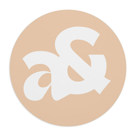 Artemis & Athena Minimalist Logo Mousepad in Beige Baby