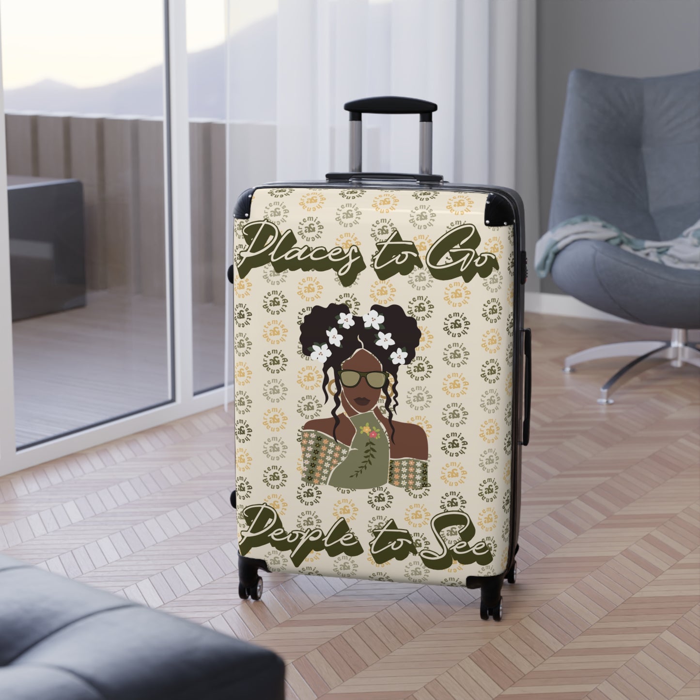 Artemis & Athena "Places to Go, People to See" Suitcase