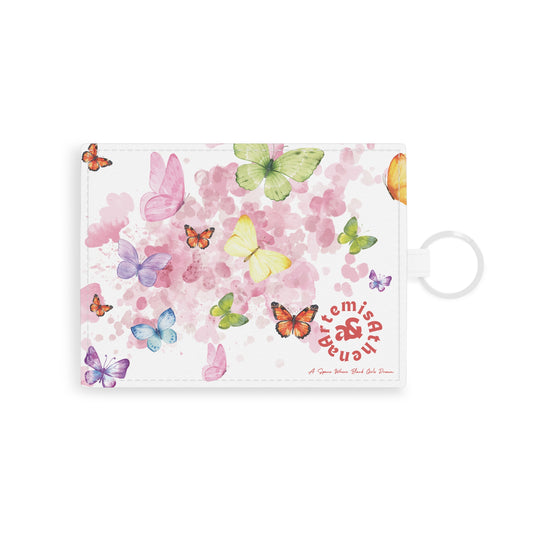 Colorful Butterflies Saffiano Leather Card Holder