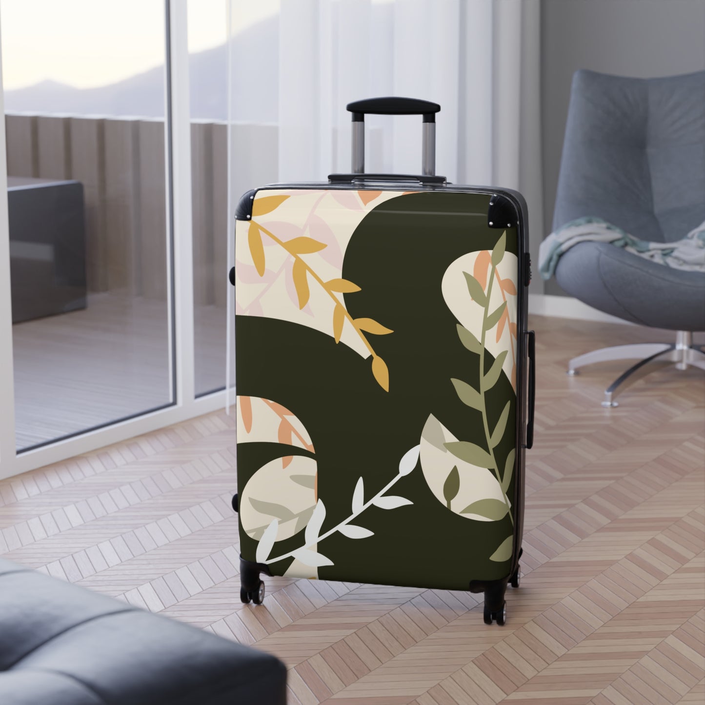 Artemis & Athena Circular Logo Suitcase in "Ivy"