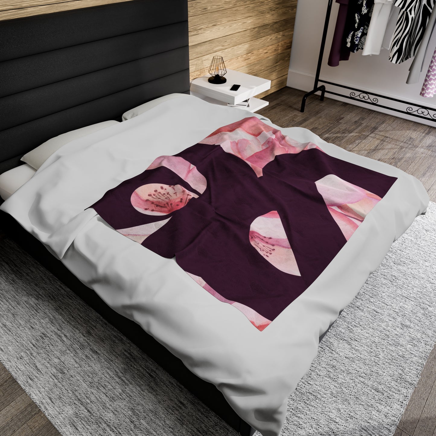 Velveteen Plush Blanket in Cherry Blossom Vol. III