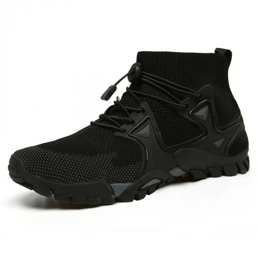 Men Fashion Mesh Flyknit Solid Color Sneakers in "Stealth mode"